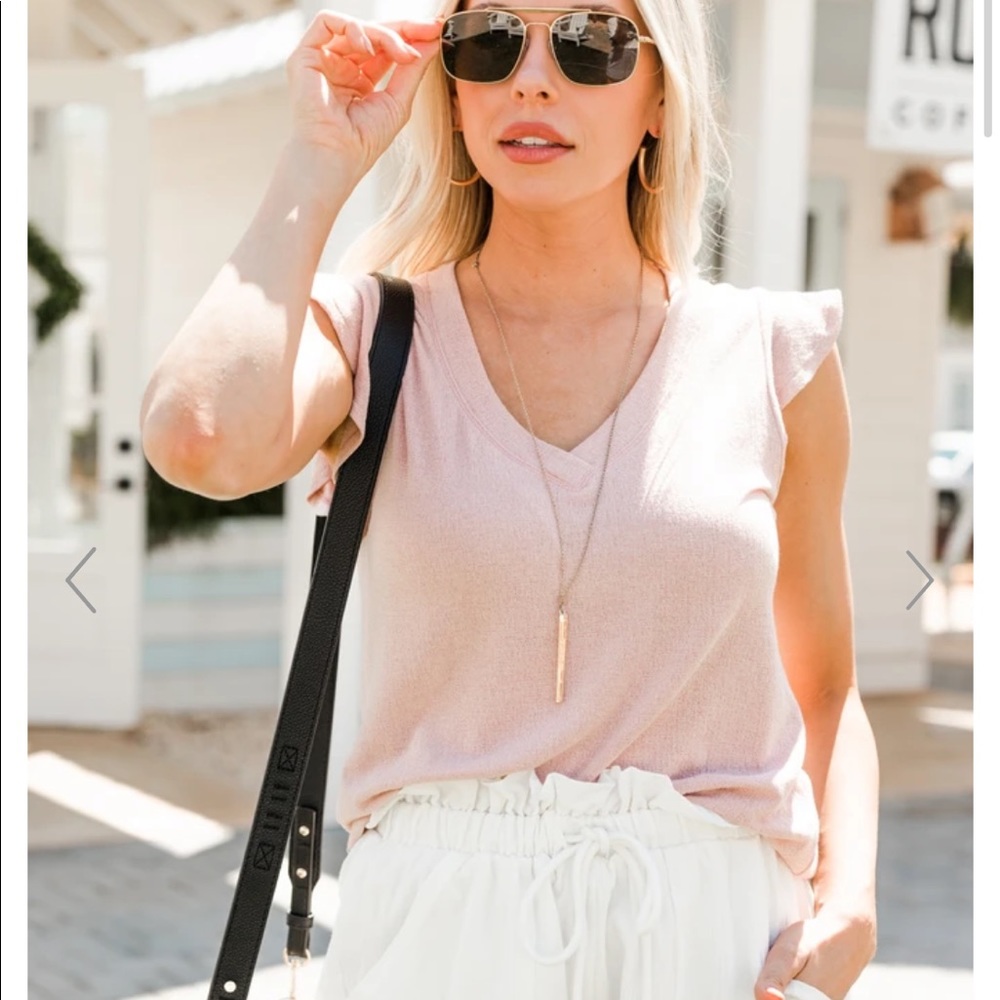 Spring Blush Pink Ruffle Top